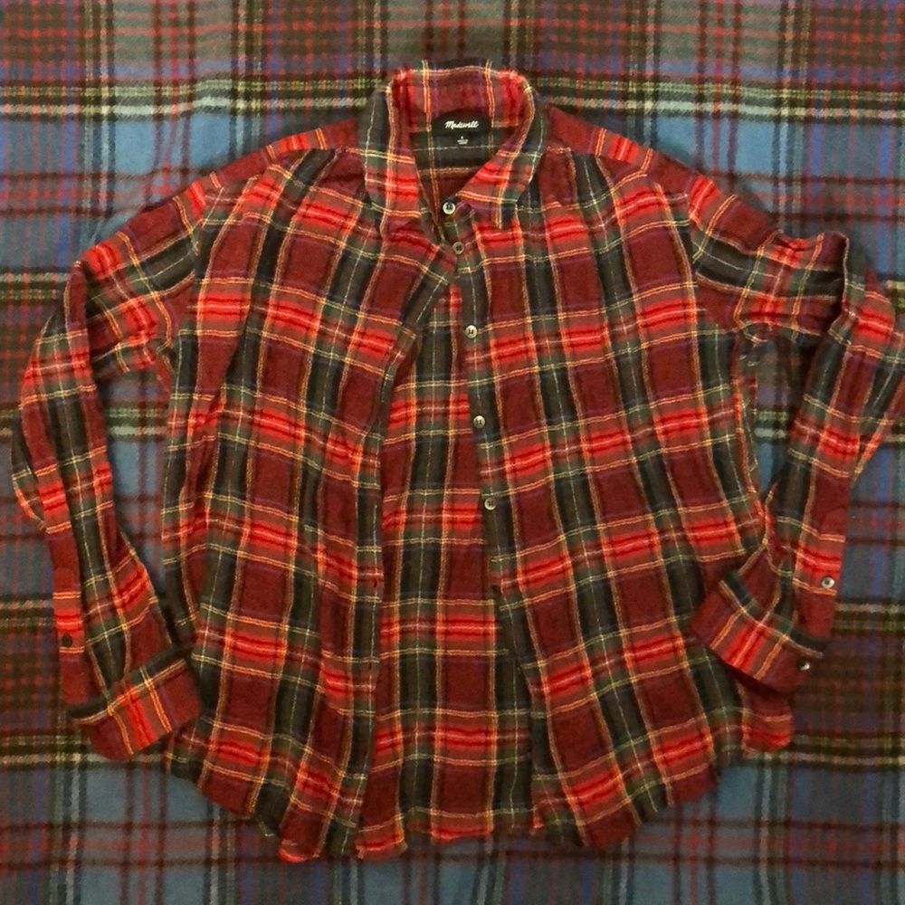 Madewell red plaid flannel